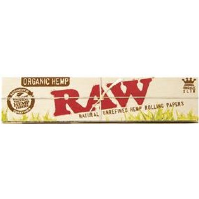 RAW ORGANIC HEMP KING SIZE CIGARETTE ROLLING PAPERS 50CT/PACK